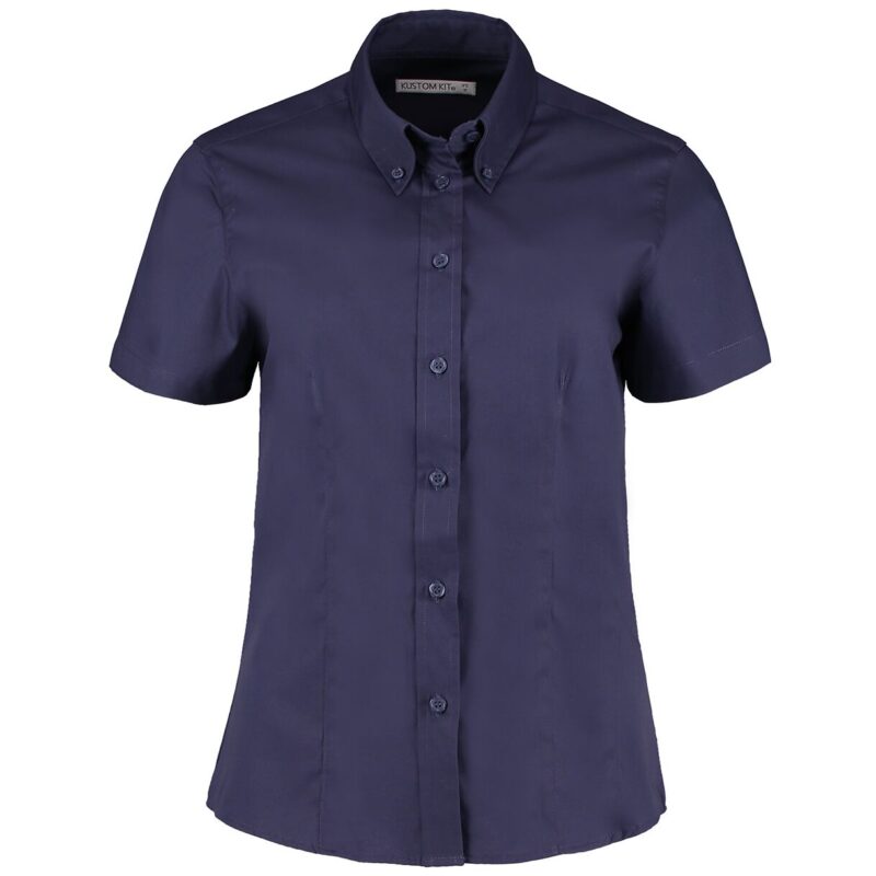 Kustom Kit Ladies Premium Short Sleeve Tailored Oxford Shirt