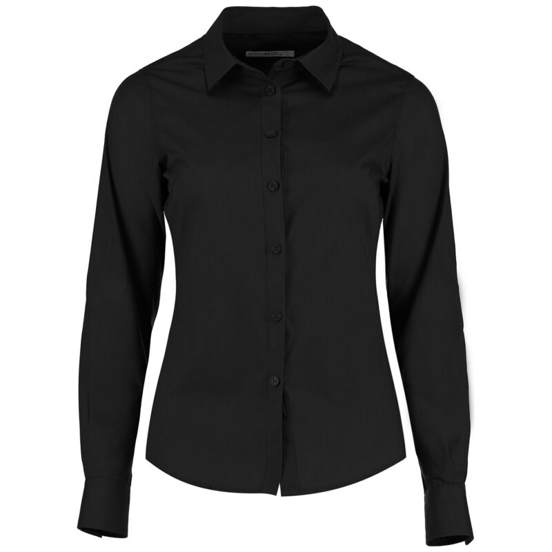 Kustom Kit Ladies Long Sleeve Tailored Poplin Shirt