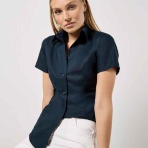 Kustom Kit Ladies Short Sleeve Tailored Workwear Oxford Shirt