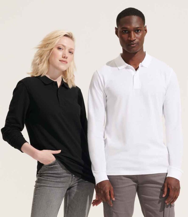 SOL'S Unisex Planet Long Sleeve Pique Polo Shirt