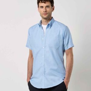 Kustom Kit Short Sleeve Slim Fit Oxford Shirt