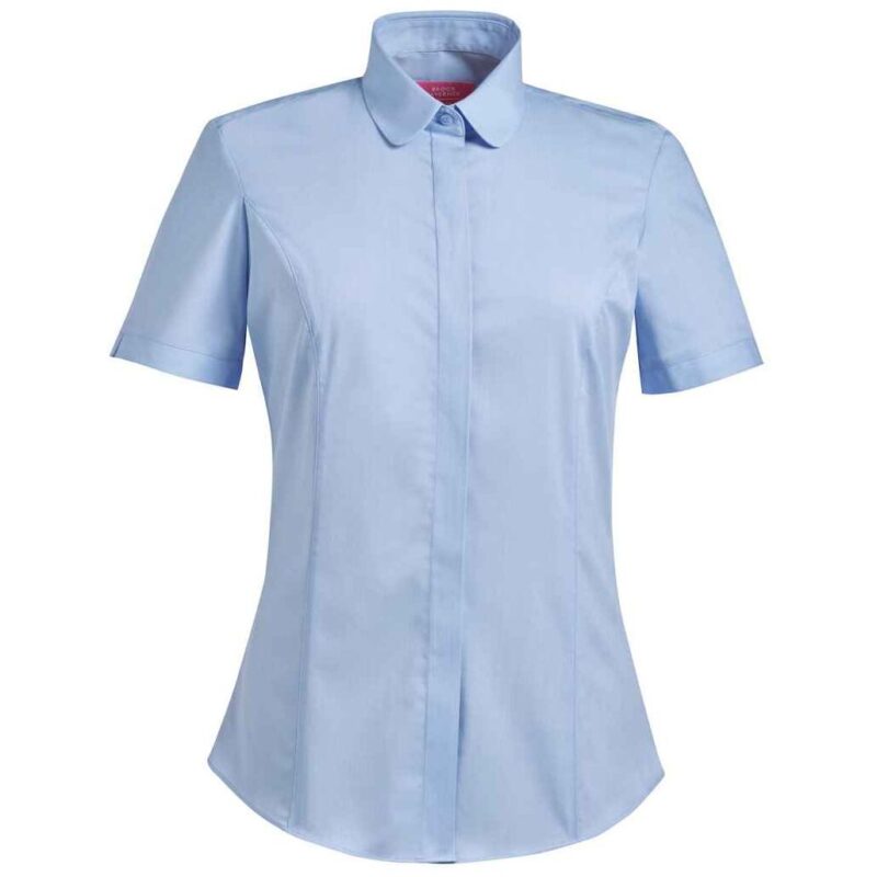 Brook Taverner Ladies Soave Short Sleeve Poplin Shirt
