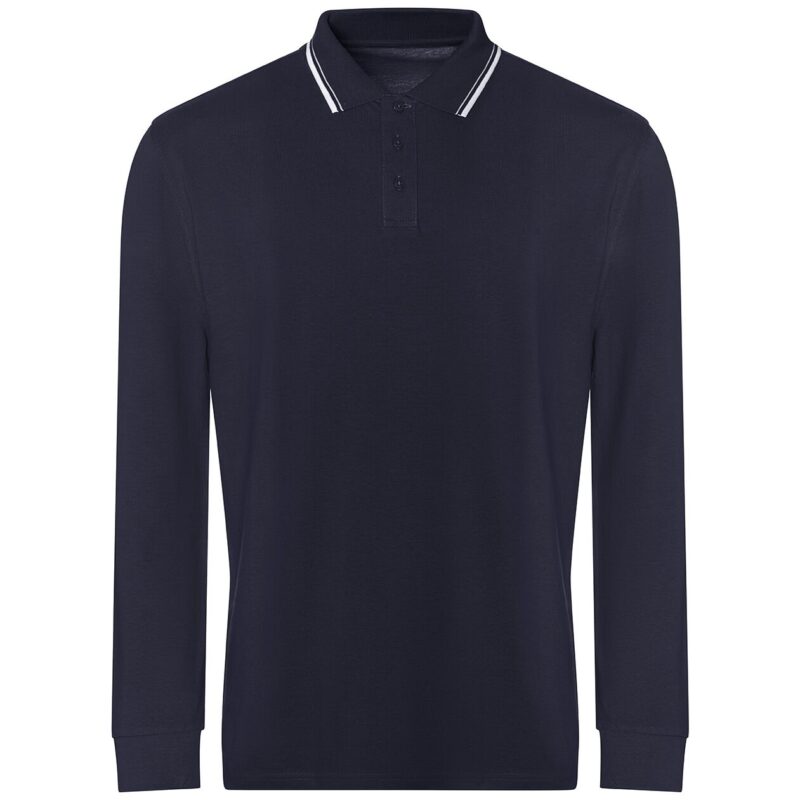 AWDis Long Sleeve Tipped 100 Polo Shirt