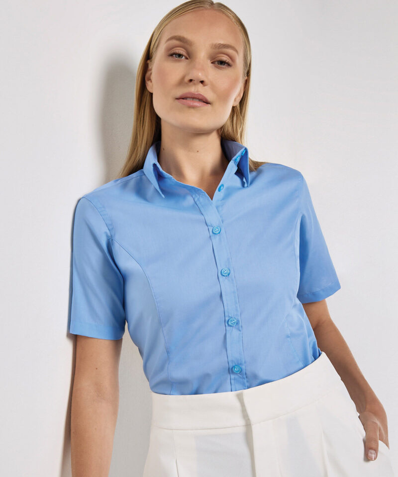 Kustom Kit Ladies Short Sleeve Tailored Business Shirt