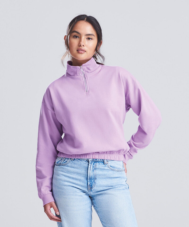 AWDis Ladies Cropped 1/4 Zip Sweatshirt