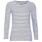 SOL'S Ladies Marine Long Sleeve Striped T-Shirt