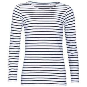 SOL'S Ladies Marine Long Sleeve Striped T-Shirt
