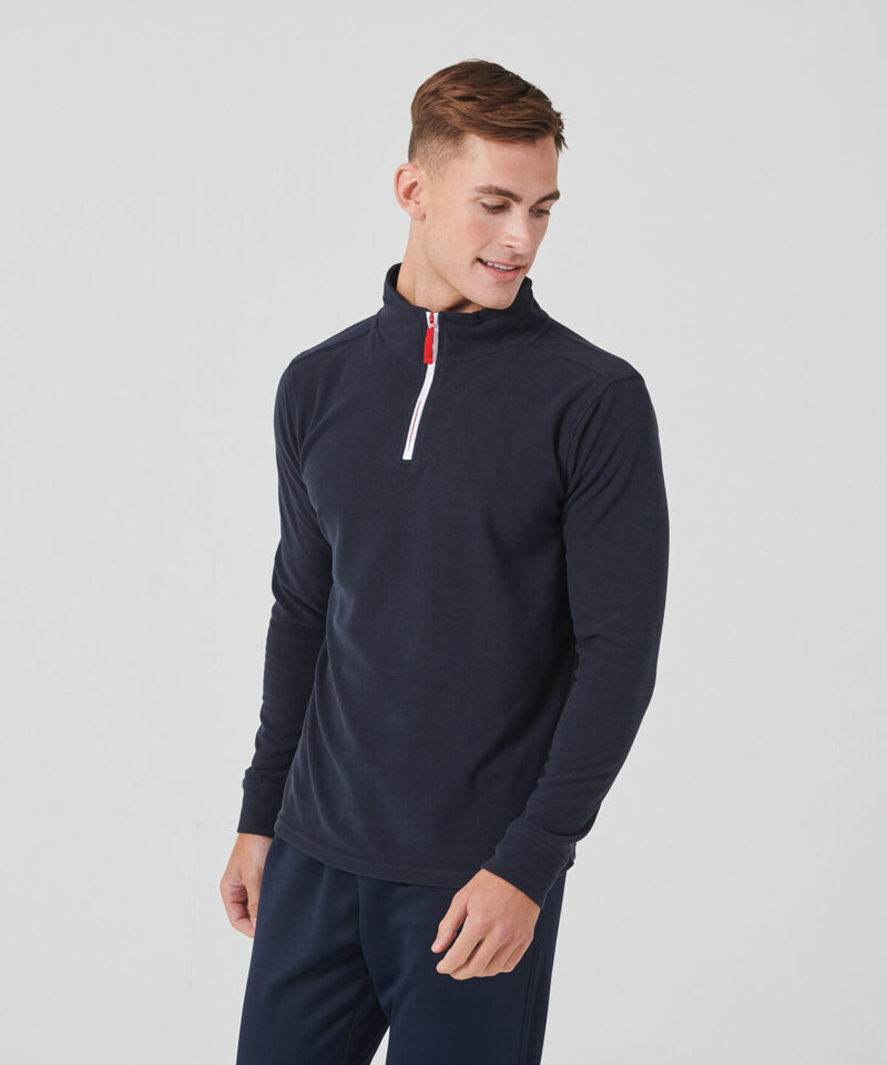 Finden + Hales Zip Neck Piped Micro Fleece