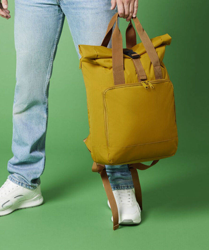 BagBase Recycled Twin Handle Roll-Top Laptop Backpack