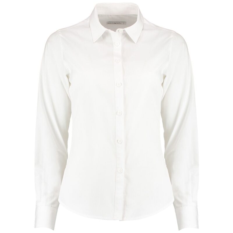 Kustom Kit Ladies Long Sleeve Tailored Poplin Shirt