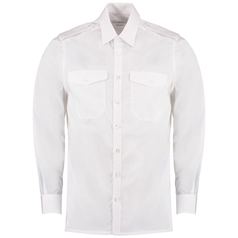 Kustom Kit Long Sleeve Tailored Pilot Shirt