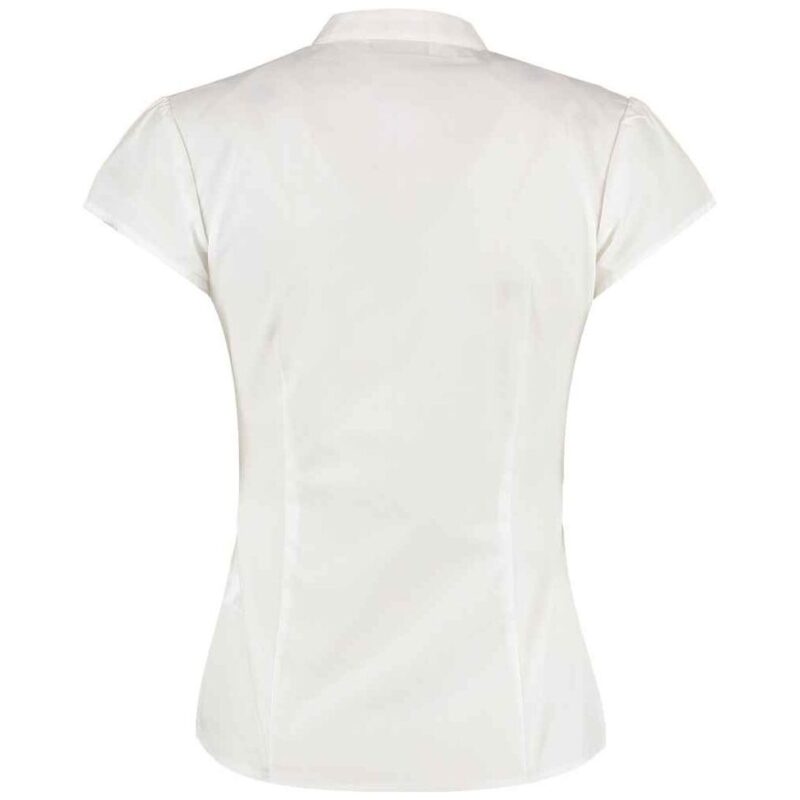 Kustom Kit Ladies Cap Sleeve V Neck Tailored Continental Blouse