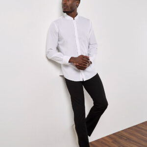 Kustom Kit Long Sleeve Tailored Mandarin Collar Shirt