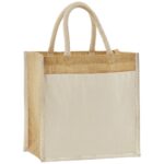 Westford Mill Cotton Pocket Natural Starched Jute Midi Tote Bag