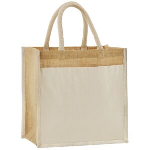 Westford Mill Cotton Pocket Natural Starched Jute Midi Tote Bag