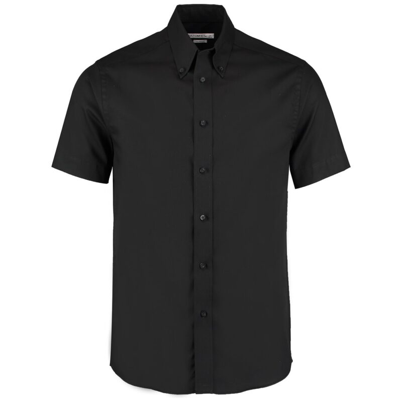 Kustom Kit Premium Short Sleeve Tailored Oxford Shirt