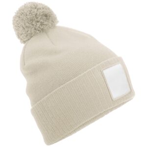 Beechfield Applique Patch Pom Beanie