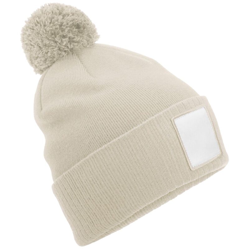 Beechfield Applique Patch Pom Beanie