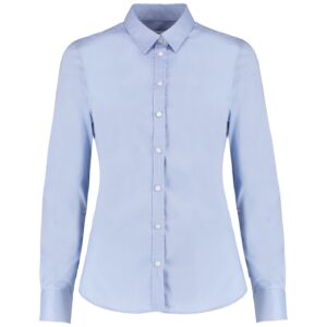 Kustom Kit Ladies Long Sleeve Tailored Stretch Oxford Shirt