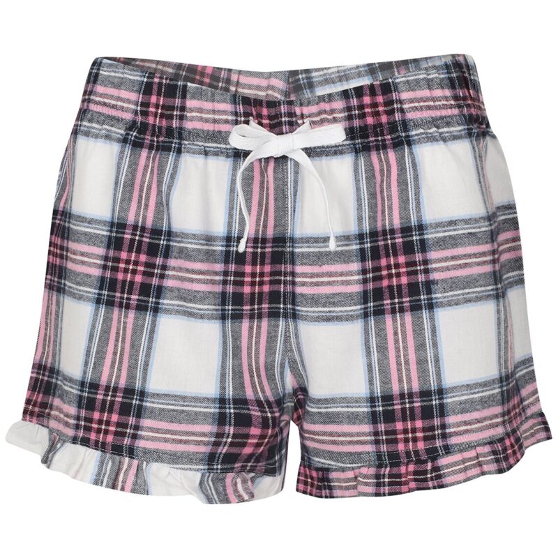 SF Clothing Ladies Tartan Frill Lounge Shorts