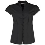 Kustom Kit Ladies Cap Sleeve V Neck Tailored Continental Blouse