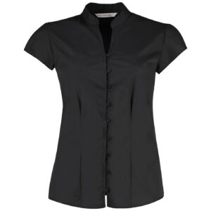 Kustom Kit Ladies Cap Sleeve V Neck Tailored Continental Blouse