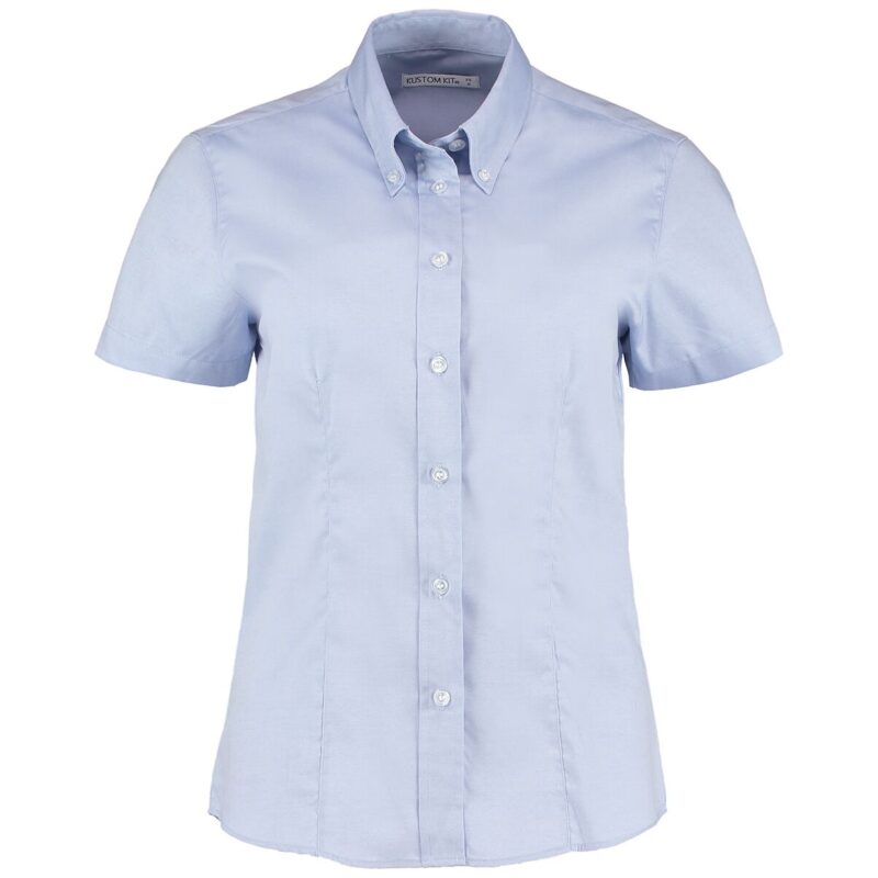 Kustom Kit Ladies Premium Short Sleeve Tailored Oxford Shirt
