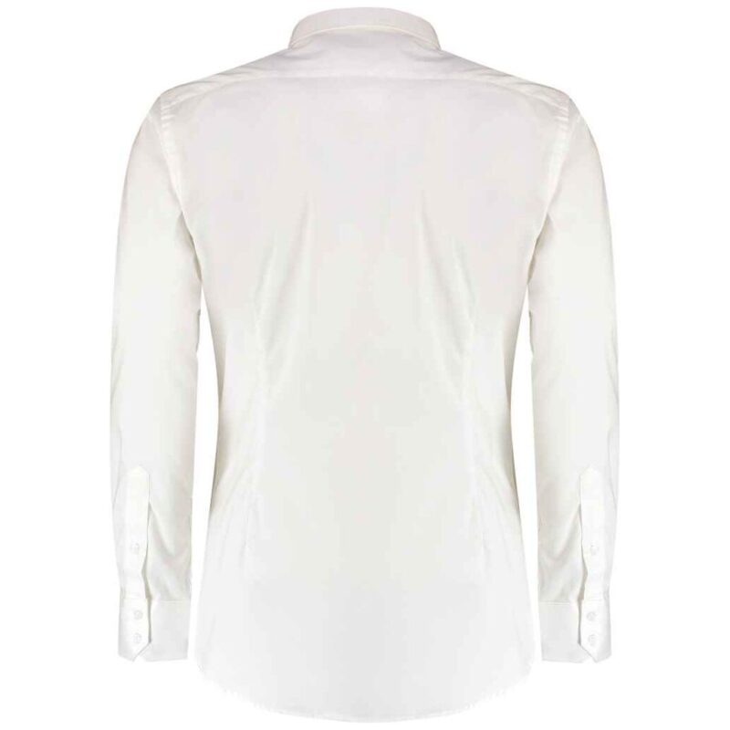 Kustom Kit Slim Fit Stretch Long Sleeve Oxford Shirt