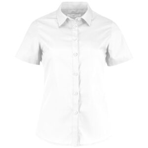 Kustom Kit Ladies Short Sleeve Tailored Poplin Shirt