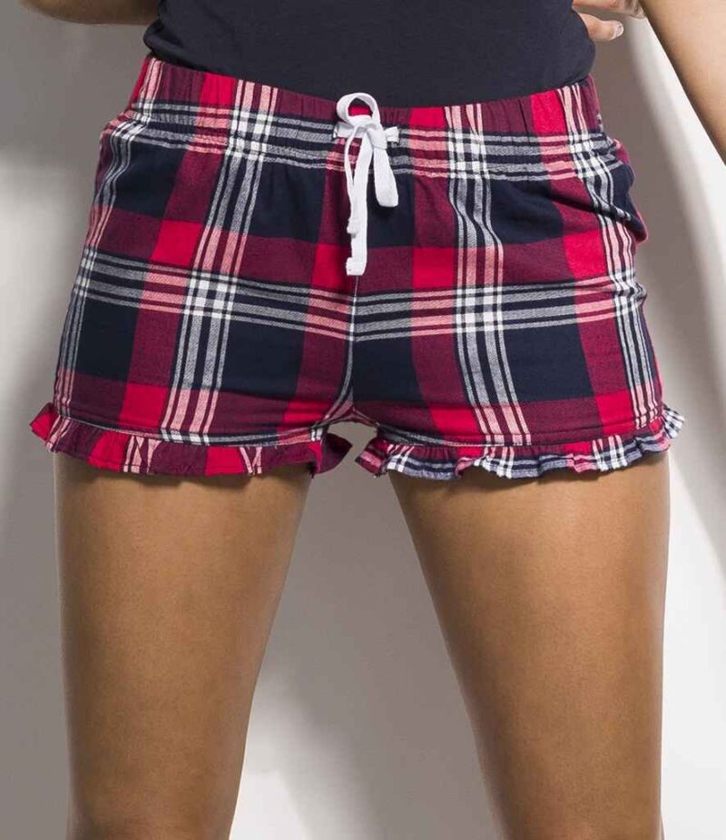 SF Clothing Ladies Tartan Frill Lounge Shorts