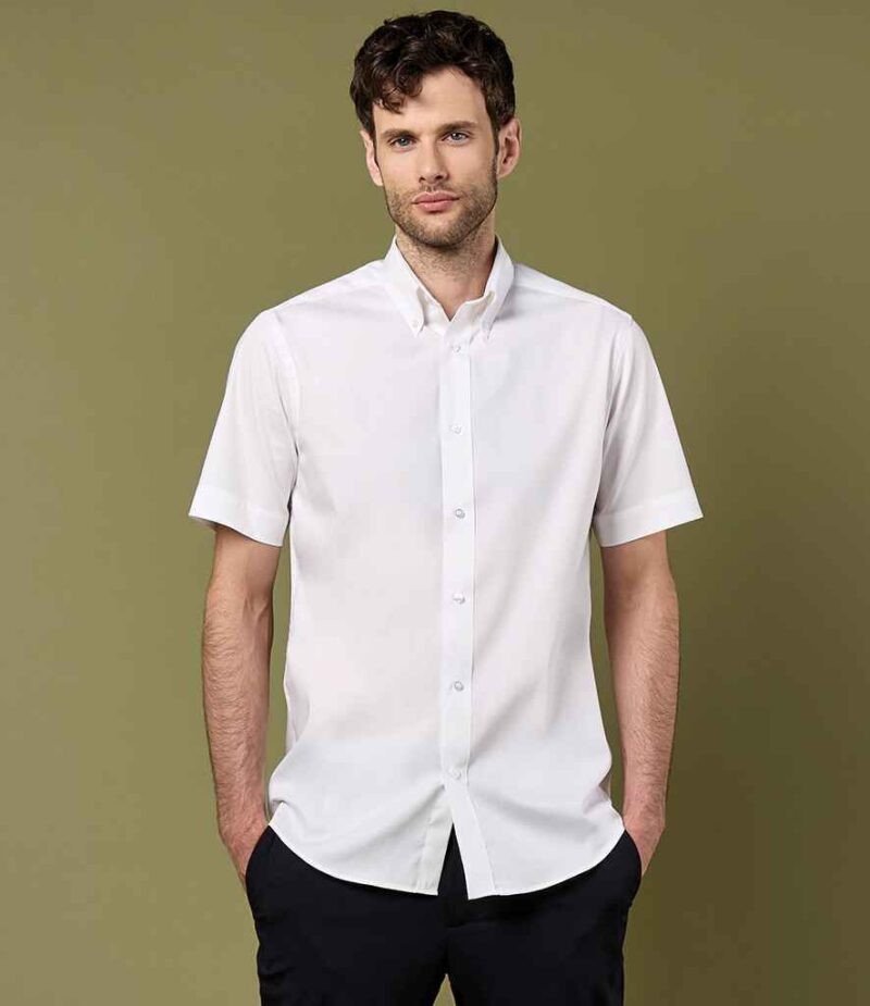 Kustom Kit Premium Short Sleeve Tailored Oxford Shirt