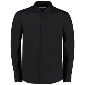 Kustom Kit Long Sleeve Tailored Mandarin Collar Shirt