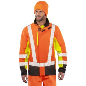 Result Recycled Three Layer Printable 3-Tone Safety Soft Shell Jacket