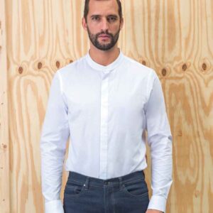NEOBLU Bart Mao Collar Long Sleeve Poplin Shirt