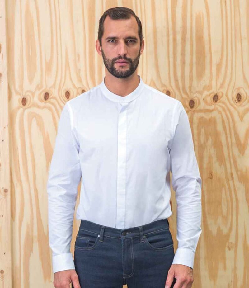 NEOBLU Bart Mao Collar Long Sleeve Poplin Shirt