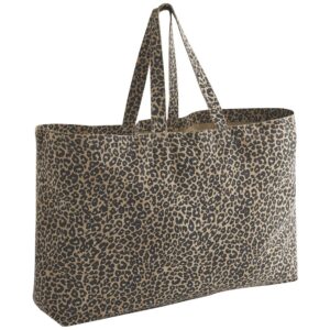Westford Mill Leopard Print Canvas Oversized Tote Bag