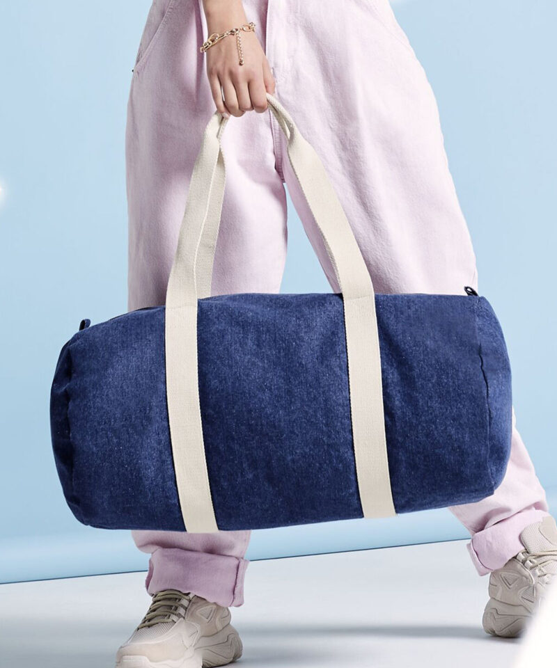 BagBase Denim Barrel Bag