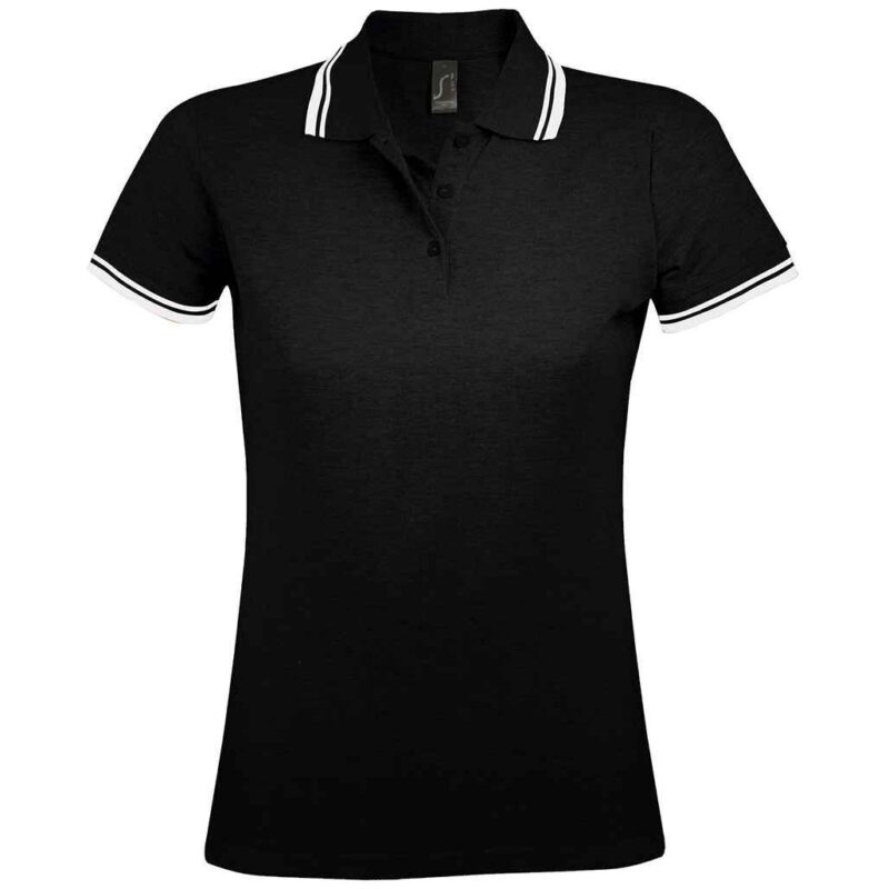 SOL'S Ladies Pasadena Tipped Cotton Pique Polo Shirt
