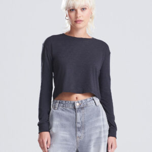AWDis Ladies Long Sleeve Cropped T-Shirt