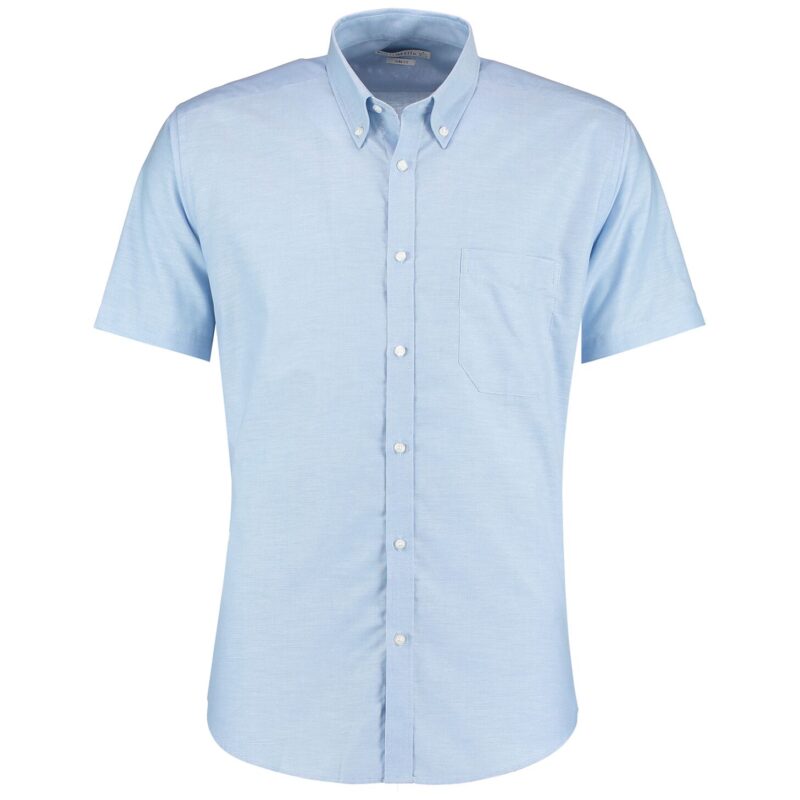 Kustom Kit Short Sleeve Slim Fit Oxford Shirt