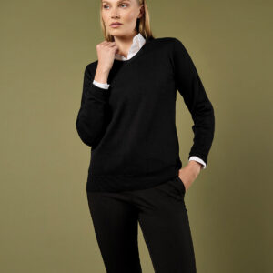 Kustom Kit Ladies Arundel Cotton Acrylic V Neck Sweater