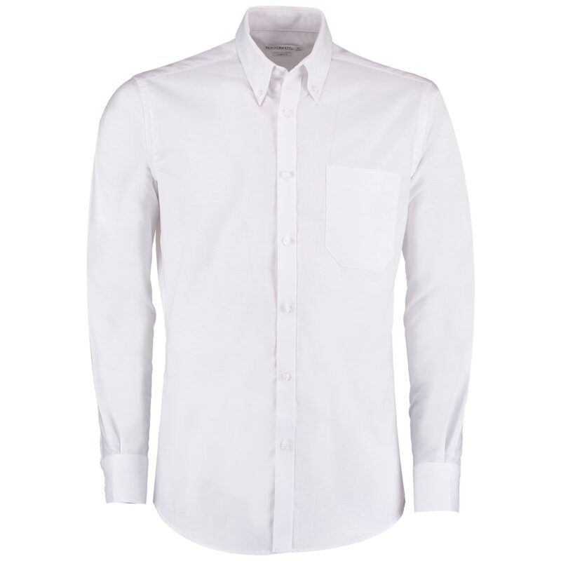 Kustom Kit Long Sleeve Slim Fit Workwear Oxford Shirt