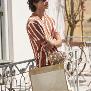Westford Mill Cotton Pocket Natural Starched Jute Shopper