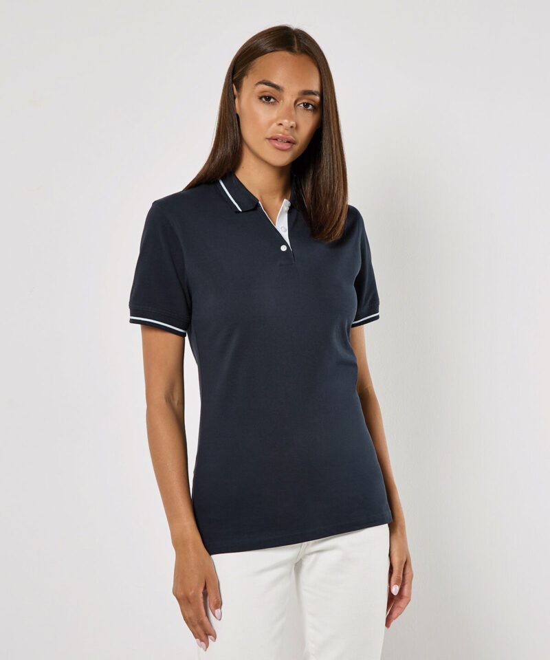 Kustom Kit Ladies St Mellion Tipped Cotton Pique Polo Shirt
