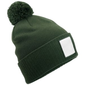 Beechfield Applique Patch Pom Beanie