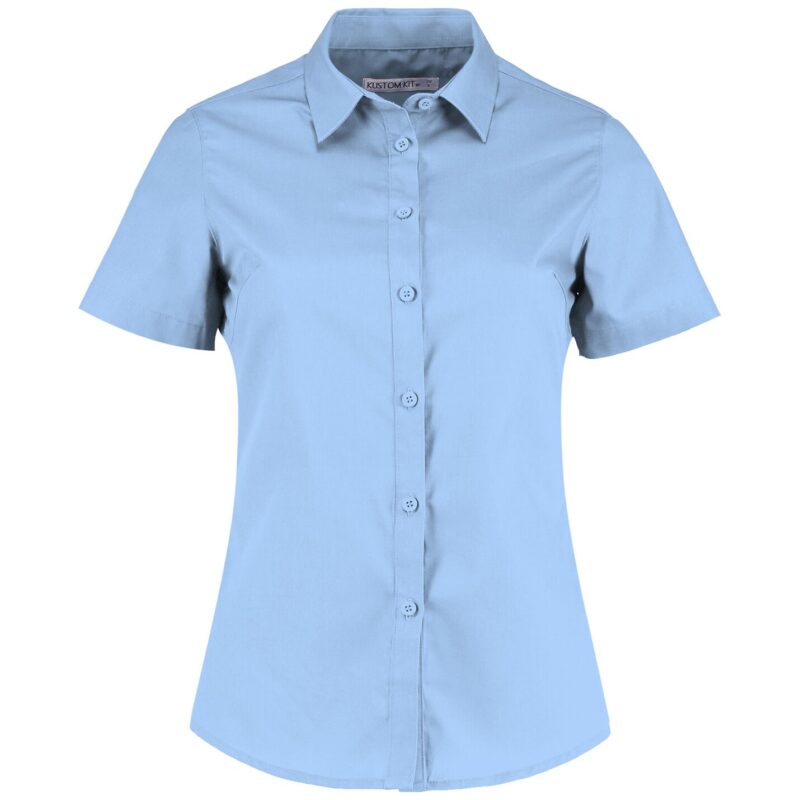 Kustom Kit Ladies Short Sleeve Tailored Poplin Shirt