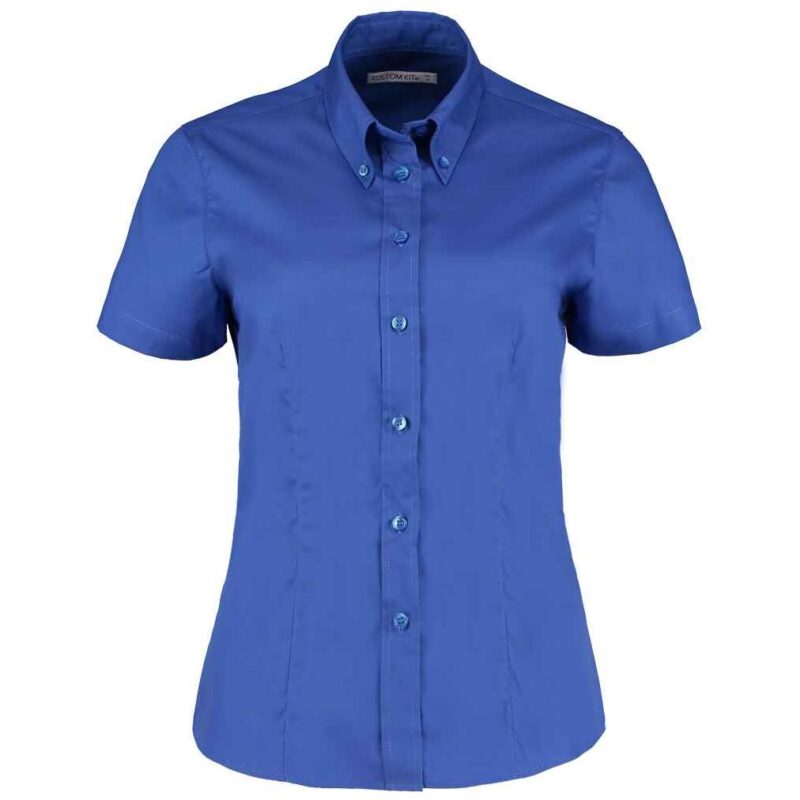 Kustom Kit Ladies Premium Short Sleeve Tailored Oxford Shirt
