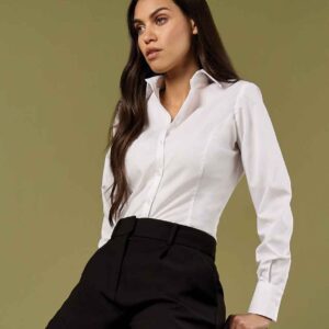 Kustom Kit Ladies Long Sleeve Tailored Business Shirt