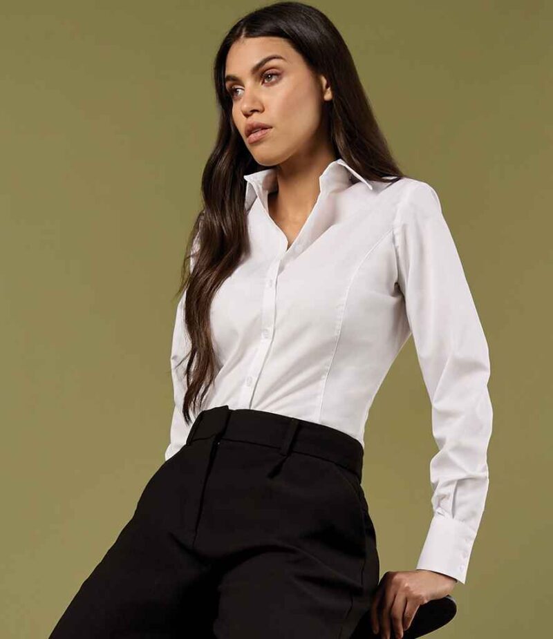 Kustom Kit Ladies Long Sleeve Tailored Business Shirt