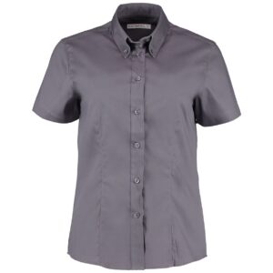 Kustom Kit Ladies Premium Short Sleeve Tailored Oxford Shirt